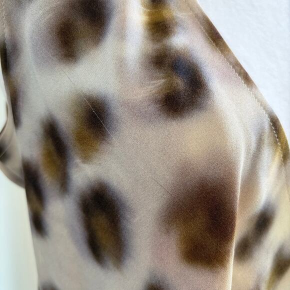 St. John Couture 100% Silk Animal Print Knee Length Dress Size 10 Luxury Glam - Picture 7 of 8